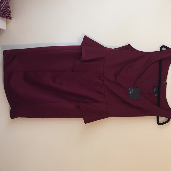 ASOS Curve Maroon dress size 14 - Picture 2 of 3